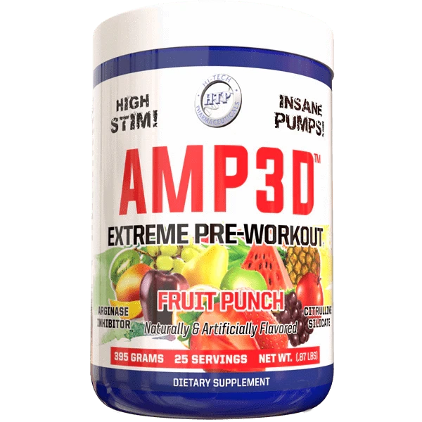 Hi-Tech Pharmaceuticals Amp3d™ 25 Servings (385g) / Fruit Punch High Stim Pre Workout