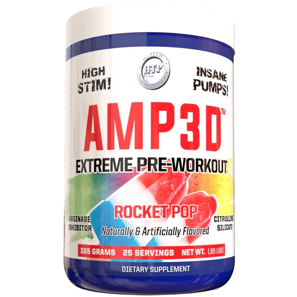 Hi-Tech Pharmaceuticals Amp3d™ 25 Servings (385g) / Rocket Pop High Stim Pre Workout