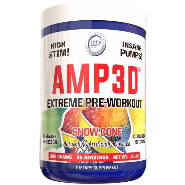 Hi-Tech Pharmaceuticals Amp3d™ 25 Servings (385g) / Snow Cone High Stim Pre Workout