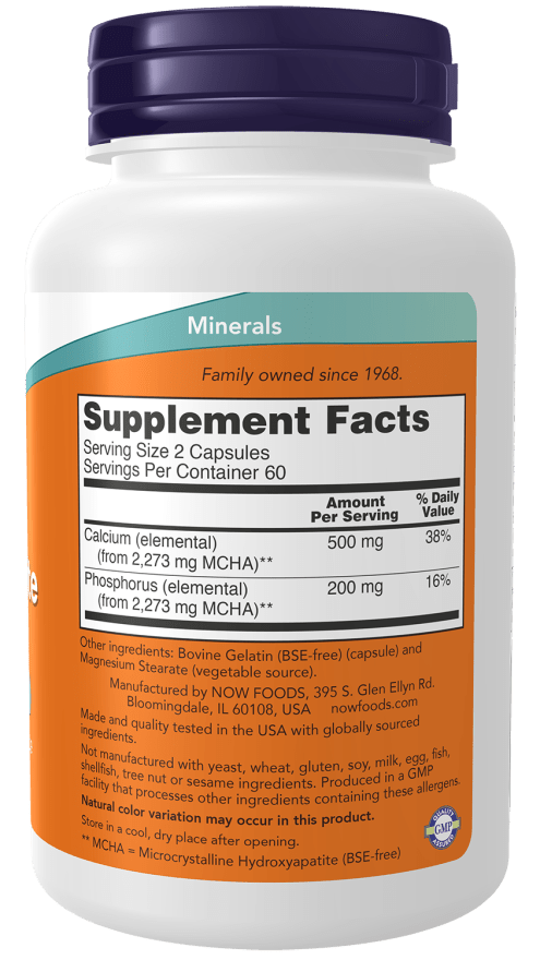 NOW Foods Calcium Hydroxyapatite 120 Capsules Calcium Hydroxyapatite