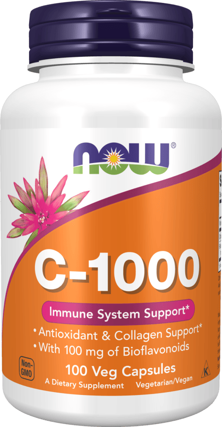 NOW Foods NOW Foods Vitamin C-1000 with 100mg Bioflavonoids – 100 & 250 Veg Capsules 100 Veg Capsules Vitamin C Powder