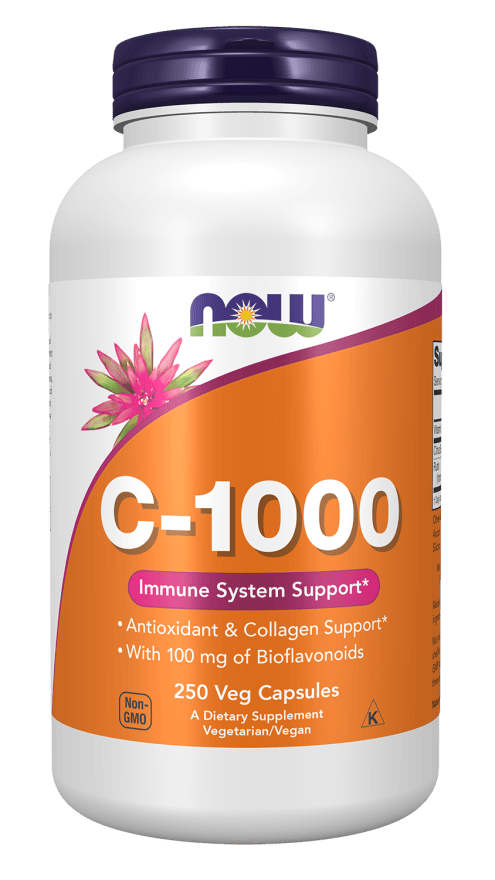 NOW Foods NOW Foods Vitamin C-1000 with 100mg Bioflavonoids – 100 & 250 Veg Capsules 250 Veg Capsules Vitamin C Powder