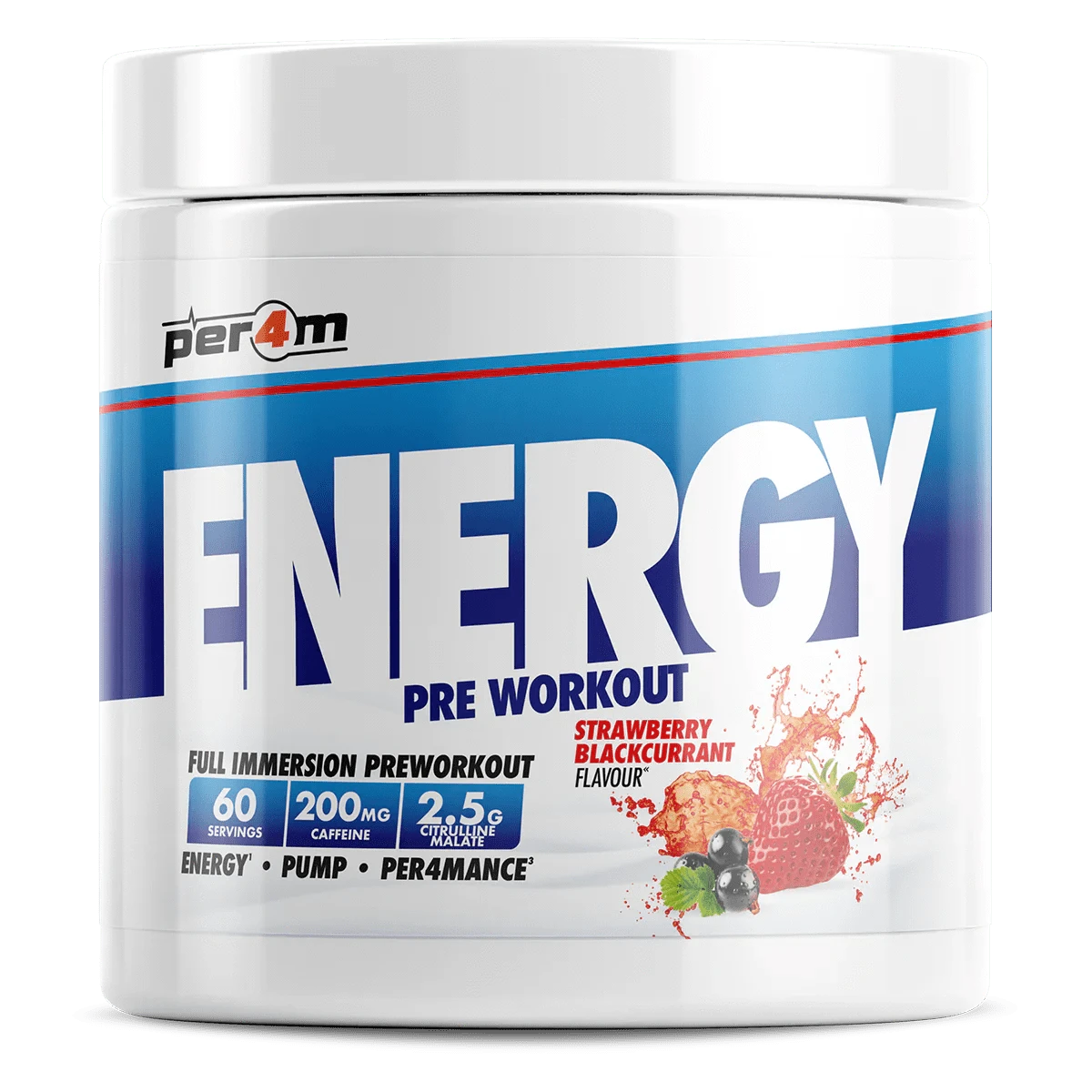 Per4m Per4m Energy Pre Workout 60 Servings / Strawberry Blackcurrant Energy Pre Workout