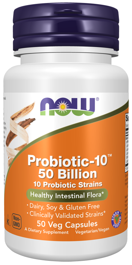 NOW Foods Probiotic-10, 50 Billion - 50 Veg Capsules