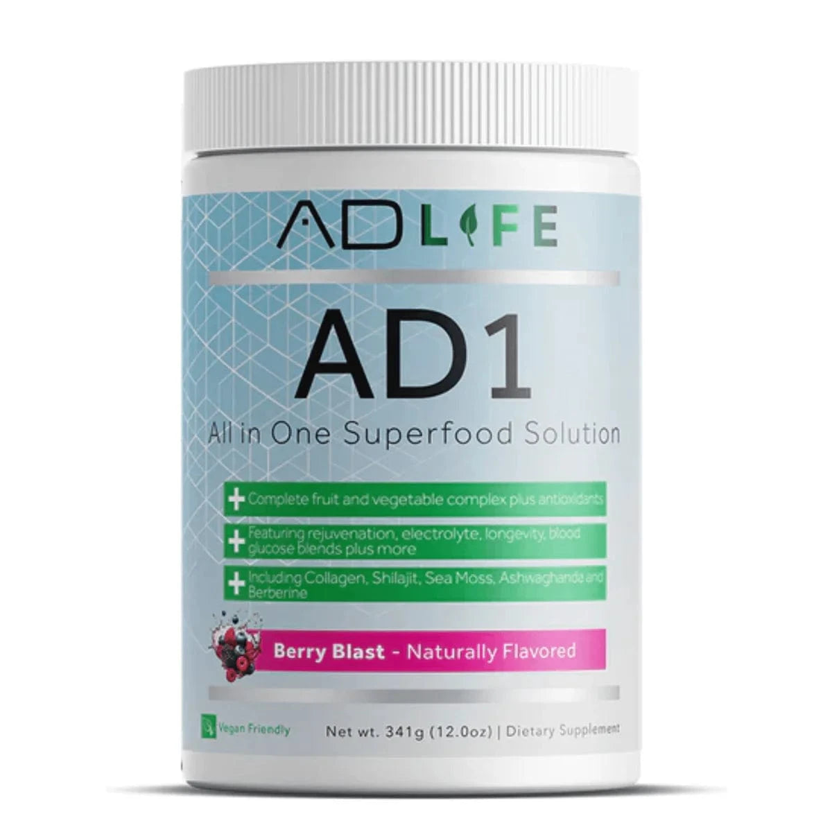 Project AD AD1 Greens 24 Servings / Berry Blast Superfood Formula