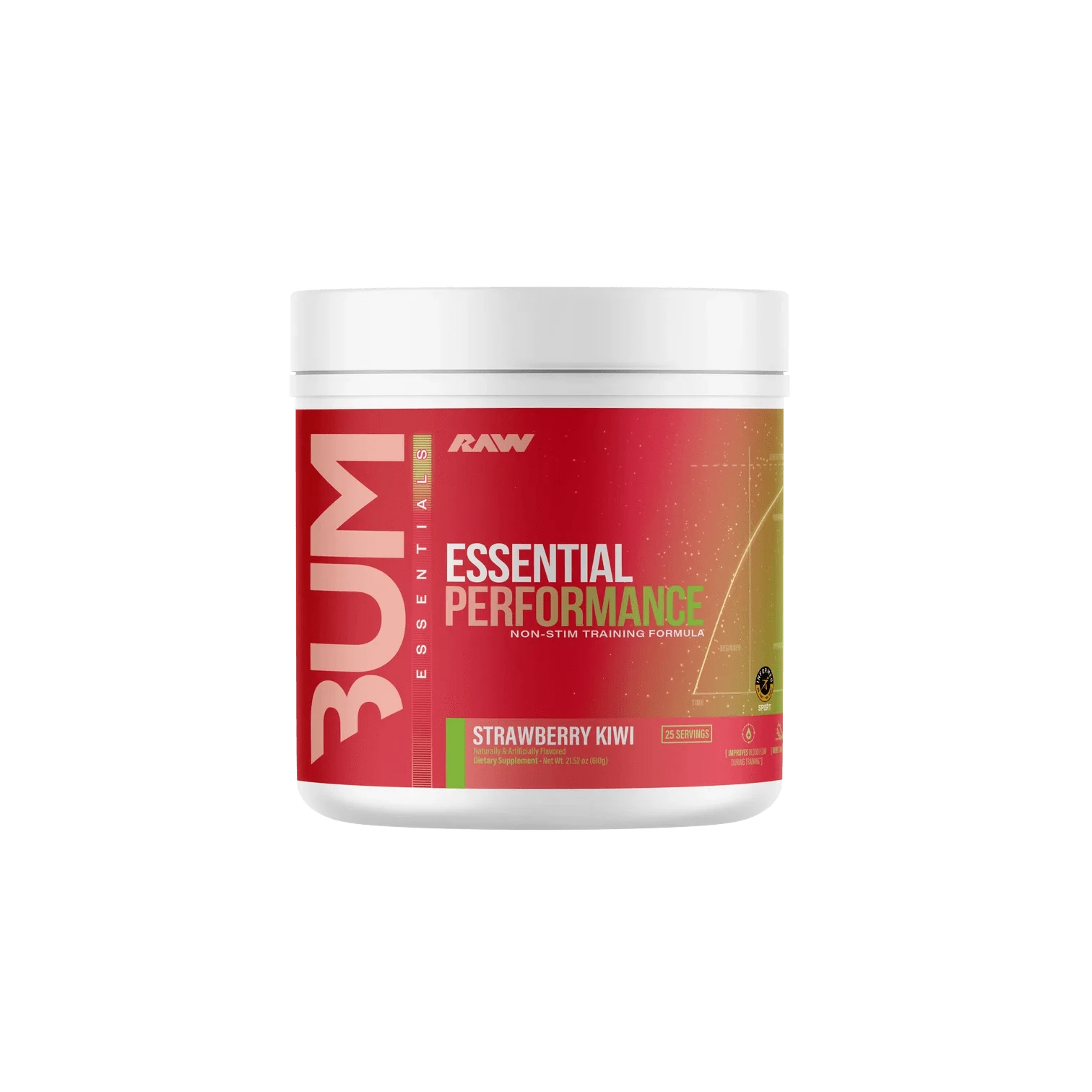 RAW Nutrition Essential Performance 610 - 618 grams (25 Servings) / Strawberry Kiwi Pre-Workout