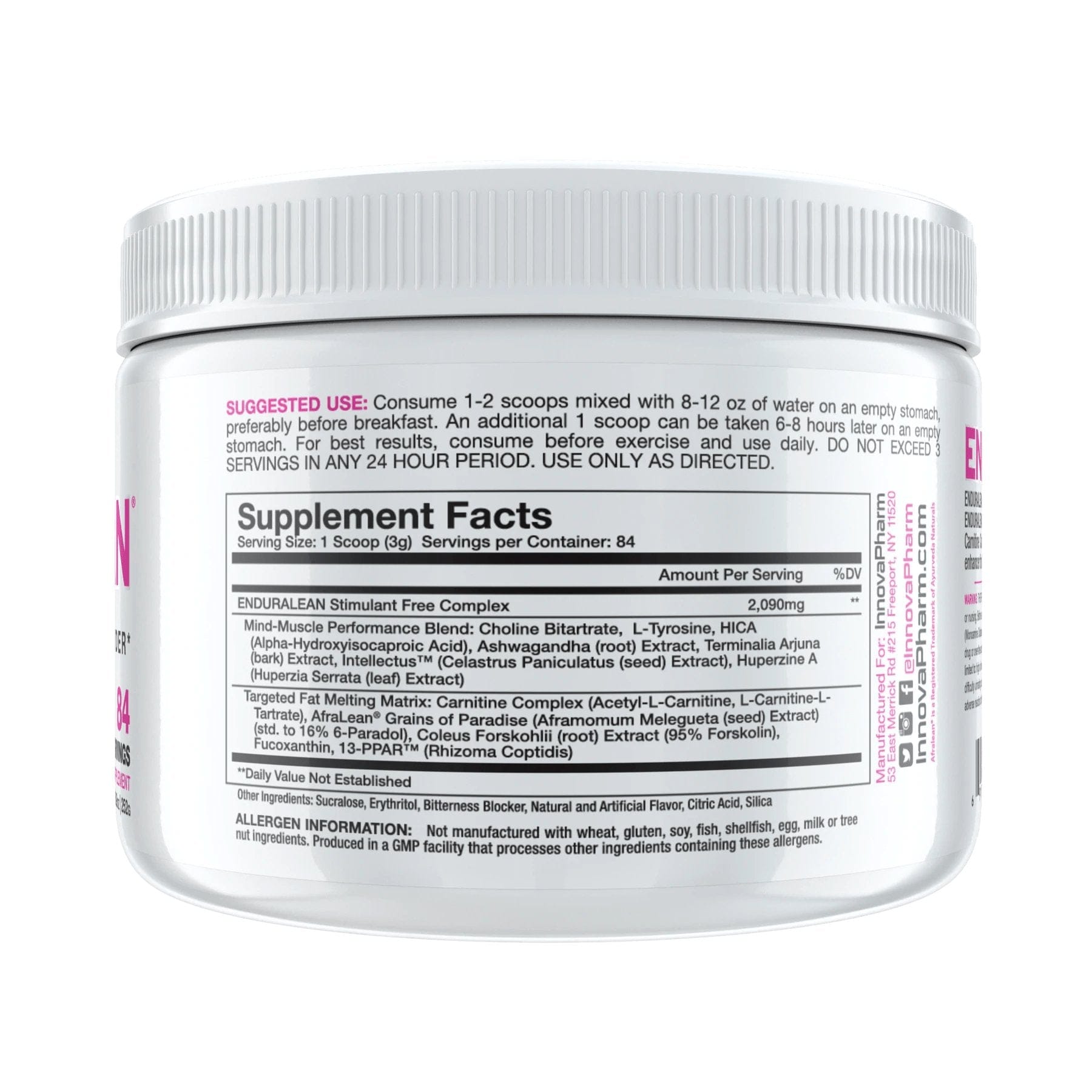 InnovaPharm Enduralean Stim Free 84 servings Stim Free Fat Burner