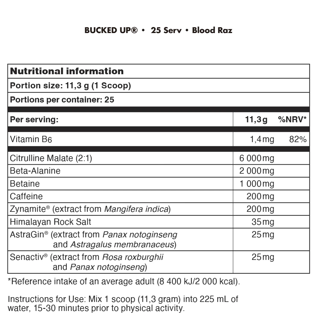 BUCKED UP Pre-Workout