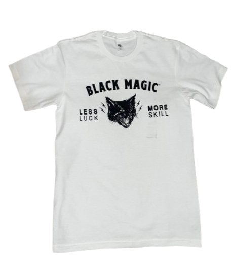 Black Magic "Less Luck, More Skill" T-Shirt – White