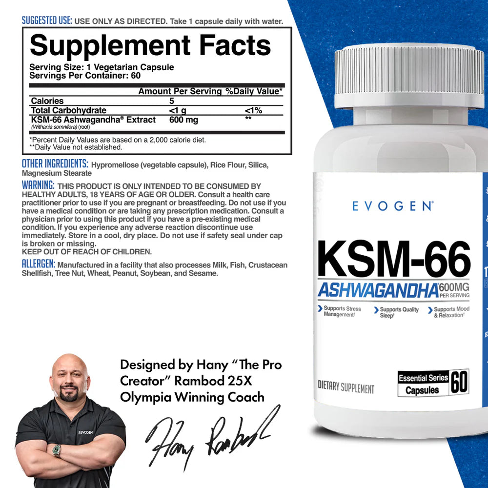 Evogen KSM-66 Ashwagandha - 60 Capsules