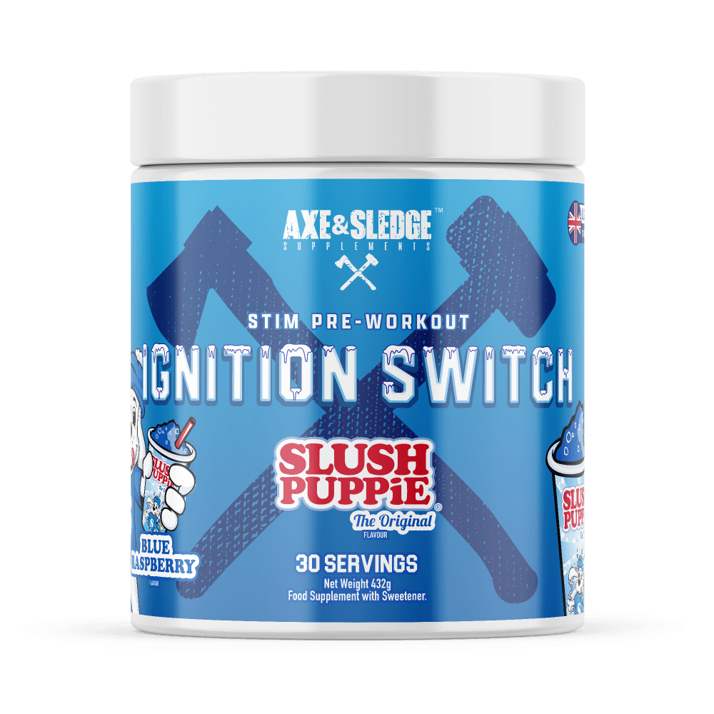 AXE & SLEDGE IGNITION SWITCH 20/40 servings / Slush Puppy Blue Raspberry Pre-Workout