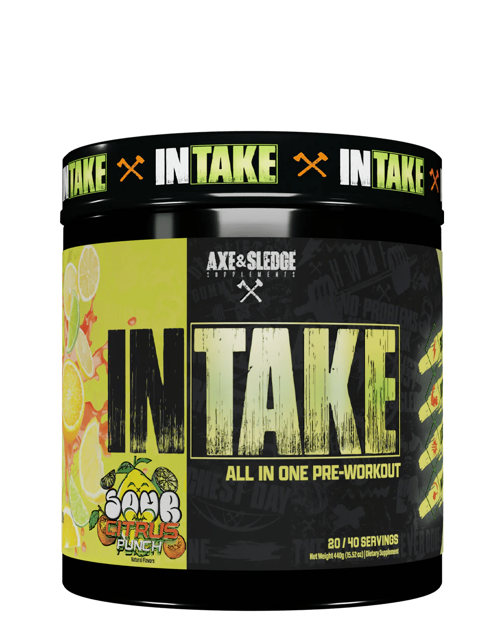 AXE & SLEDGE Intake - All in One Pre-Workout 20/40 Servings / Sour Citrus Punch All in One Pre-Workout