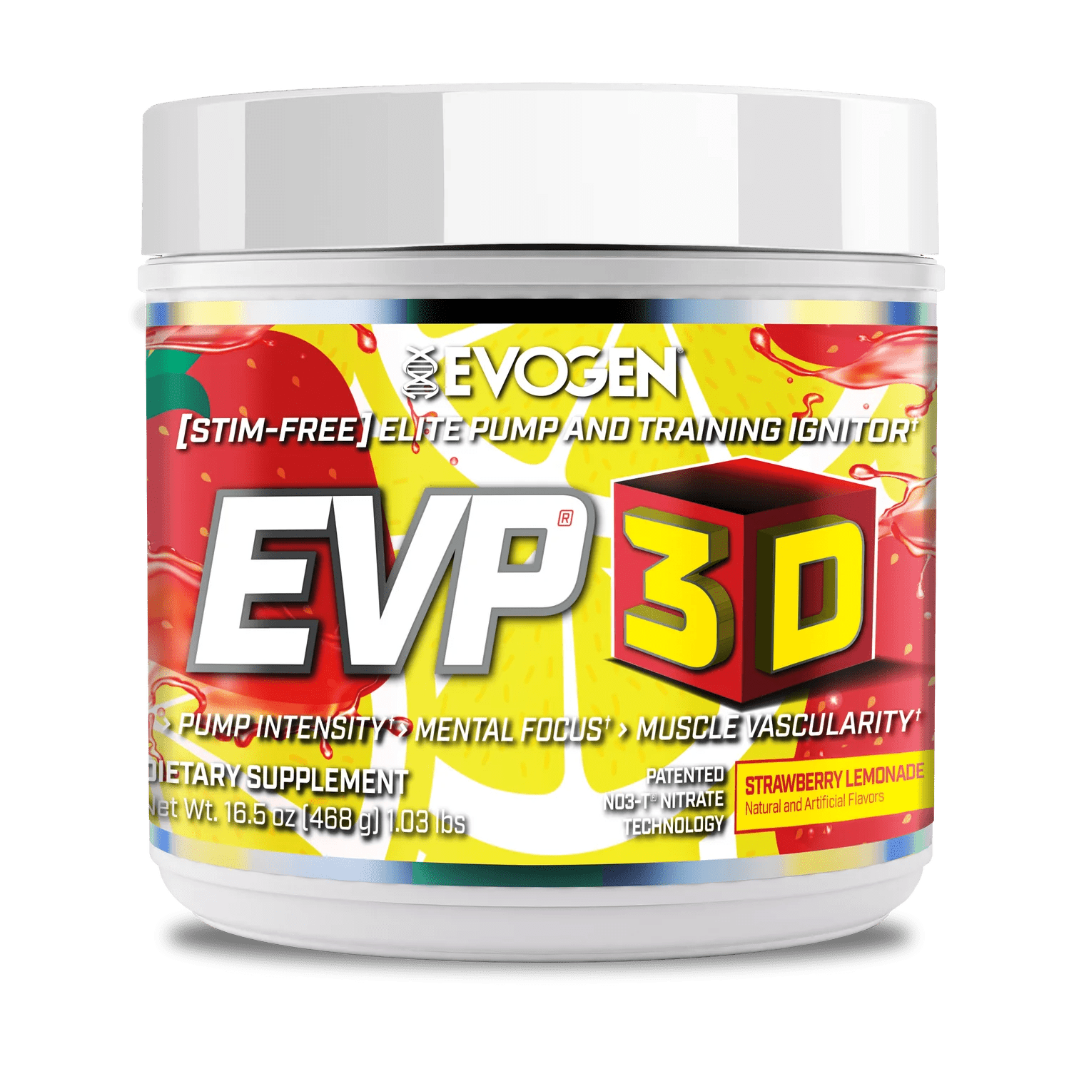 Evogen EVP-3D Non-Stim Pre-Workout 40/20 servings / Strawberry Lemonade Muscle Pump Formula