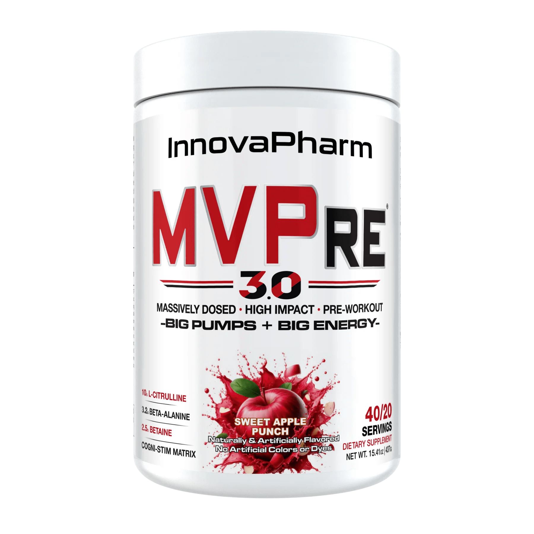 InnovaPharm MVPre 3.0 437g (40/20 Servings) / Sweet Apple Punch Pre-Workout