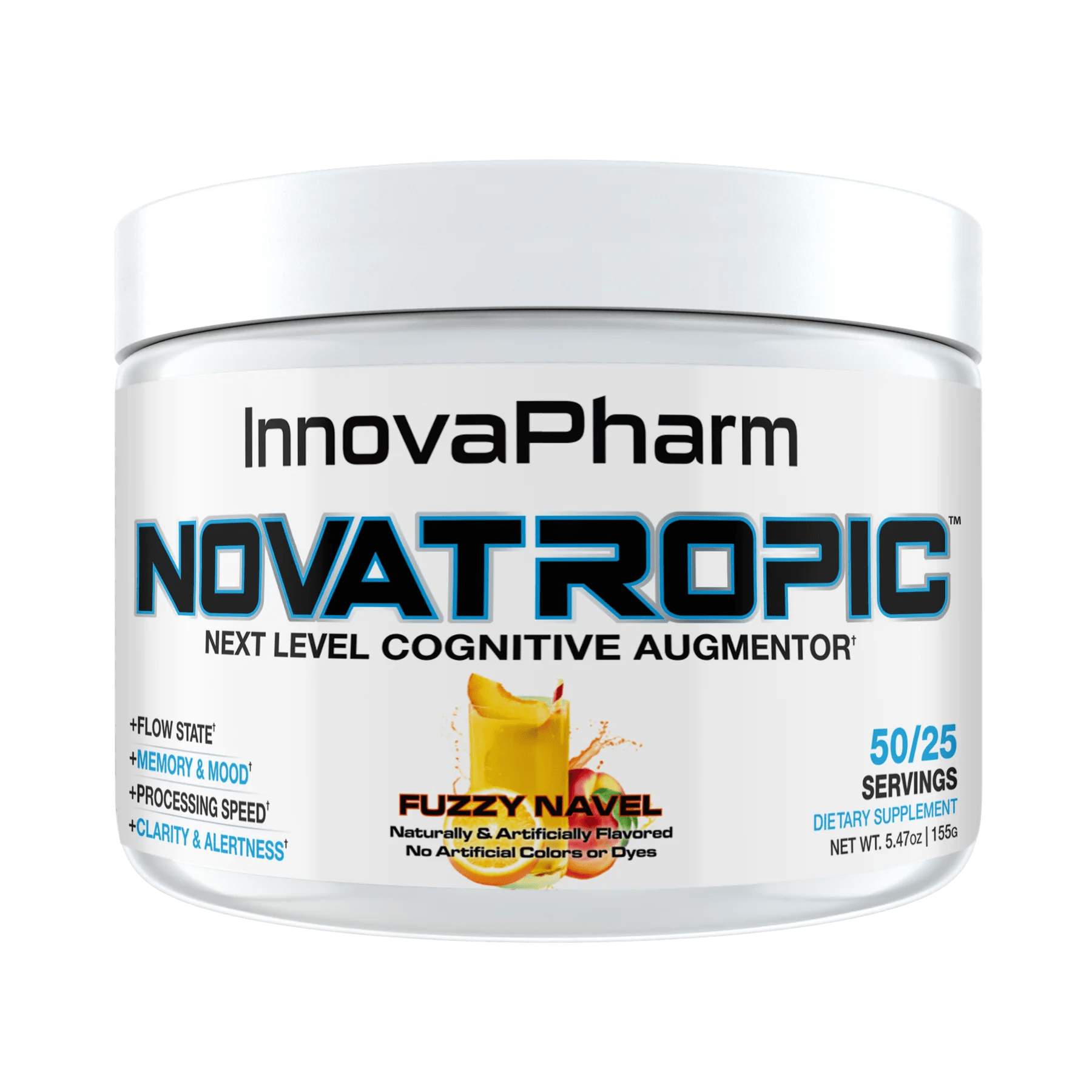 InnovaPharm Novatropic 25/50 Servings / Fuzzy Navel Mental clarity and focus formula