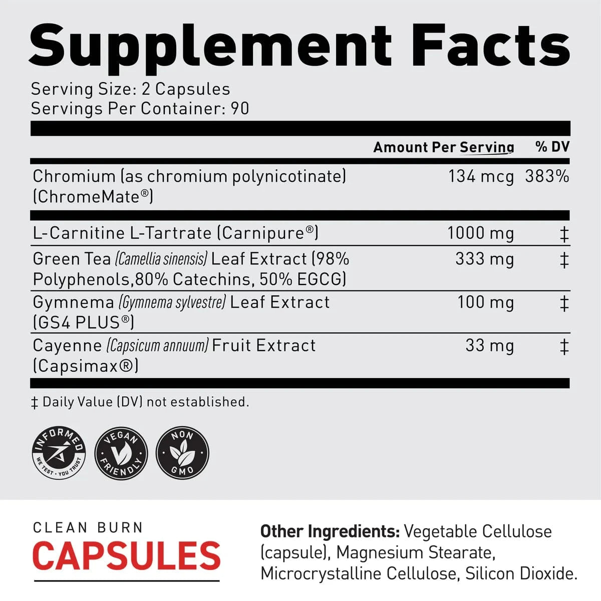 Kaged Muscle Clean Burn Capsules 180 vcaps Weight Loss Support