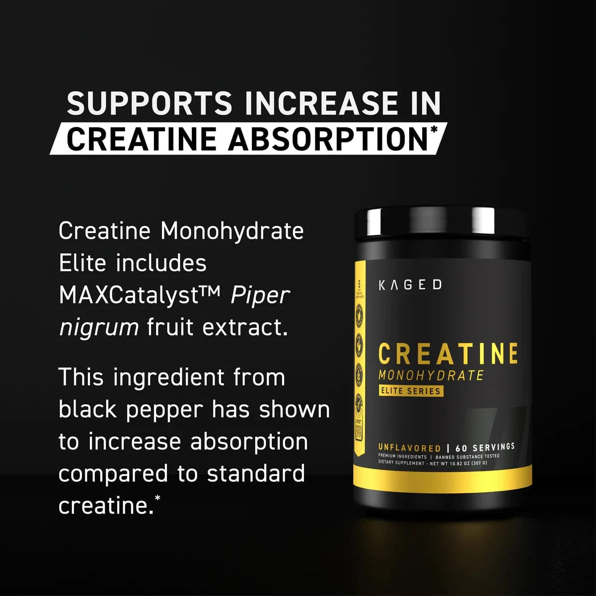 Kaged Muscle Creatine Monohydrate Elite 307 grams Creatine Monohydrate