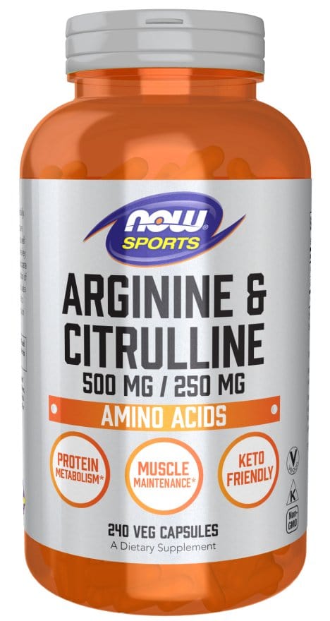 Now Foods Arginine & Citrulline 240 Veg Capsules Amino Acids