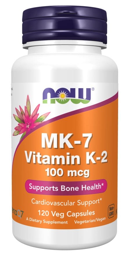 Now Foods MK-7 Vitamin K-2, 100 mcg 120 Veg Capsules Vitamin K-2