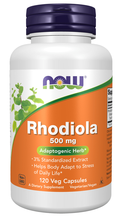 NOW Foods Rhodiola 500mg 120 Veg Capsules Adaptogenic Herb