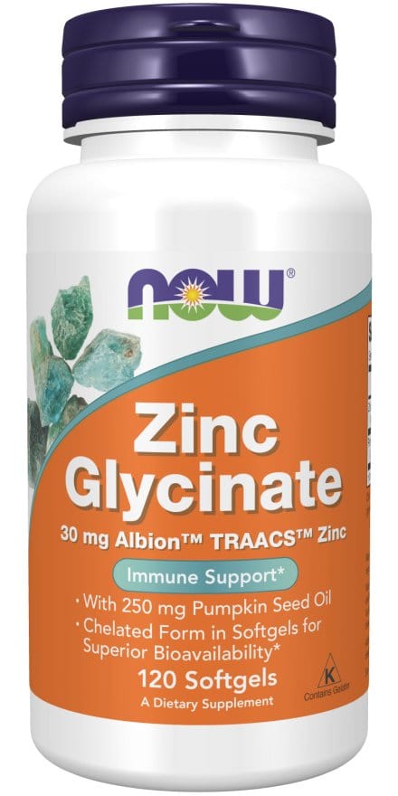 Now Foods Zinc Glycinate 120 Softgels Zinc Glycinate