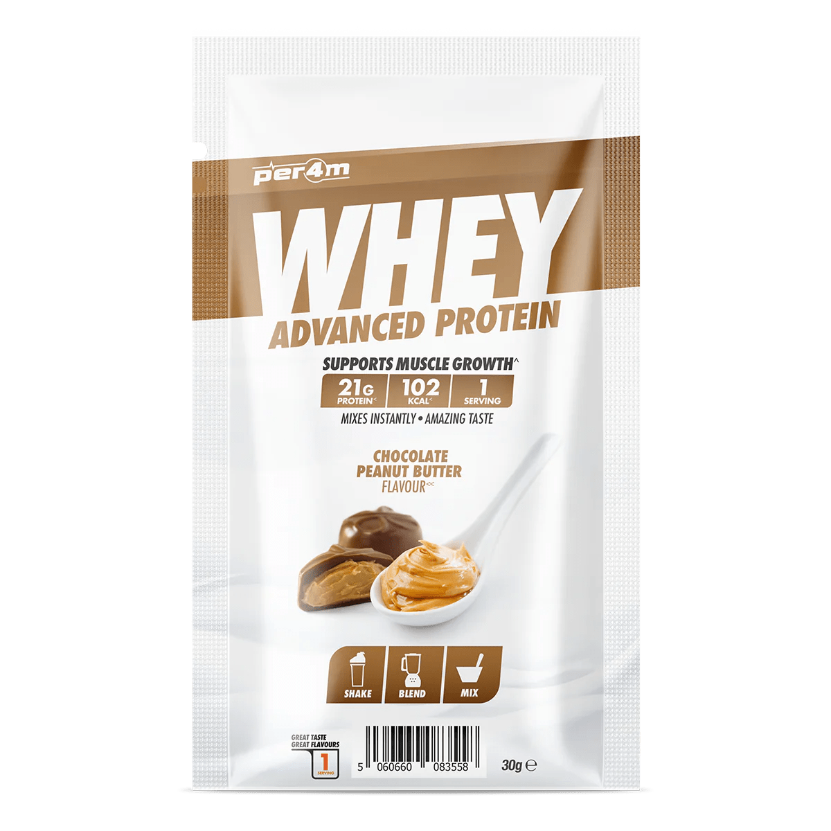 Per4m Advanced Whey Protein Sachet 30 grams / Chocolate Peanut Butter Whey Protein Sachet