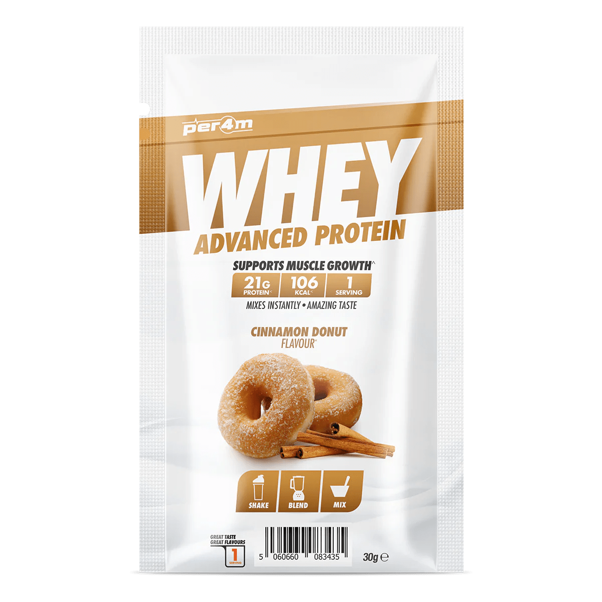 Per4m Advanced Whey Protein Sachet 30 grams / Cinnamon Donut Whey Protein Sachet