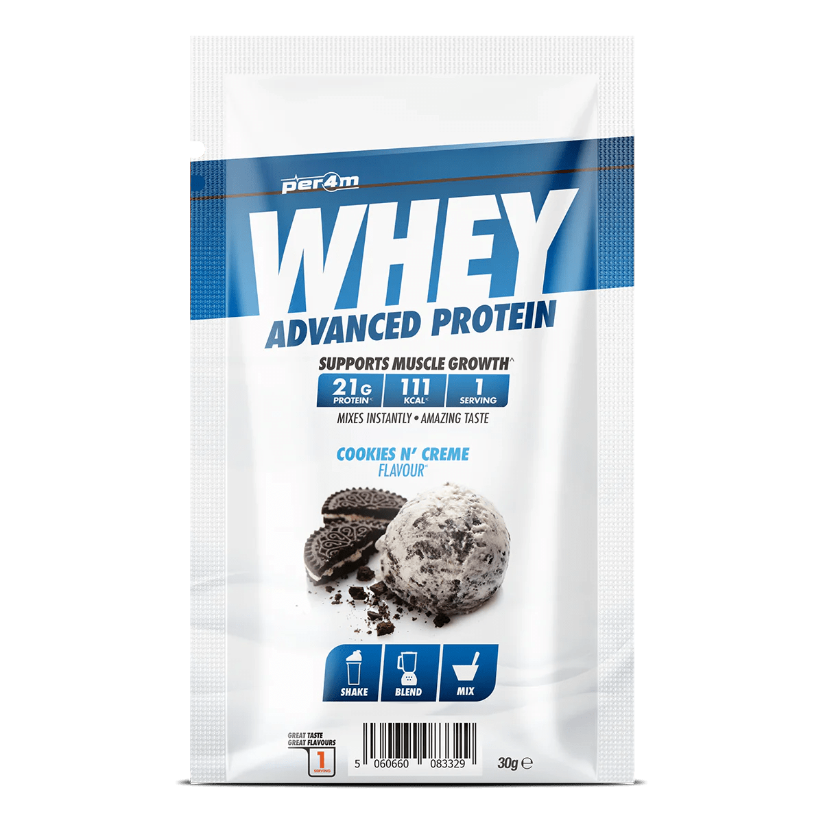 Per4m Advanced Whey Protein Sachet 30 grams / Cookies N Creme Whey Protein Sachet