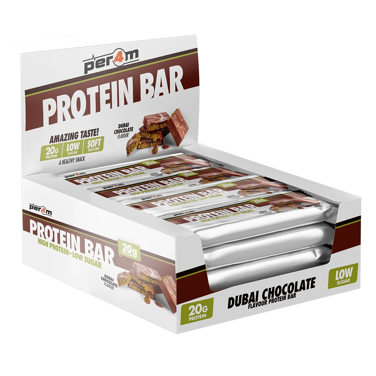 Per4m Per4m Protein Bars 12x62g 12x62g / Dubai Chocolate Protein Bars
