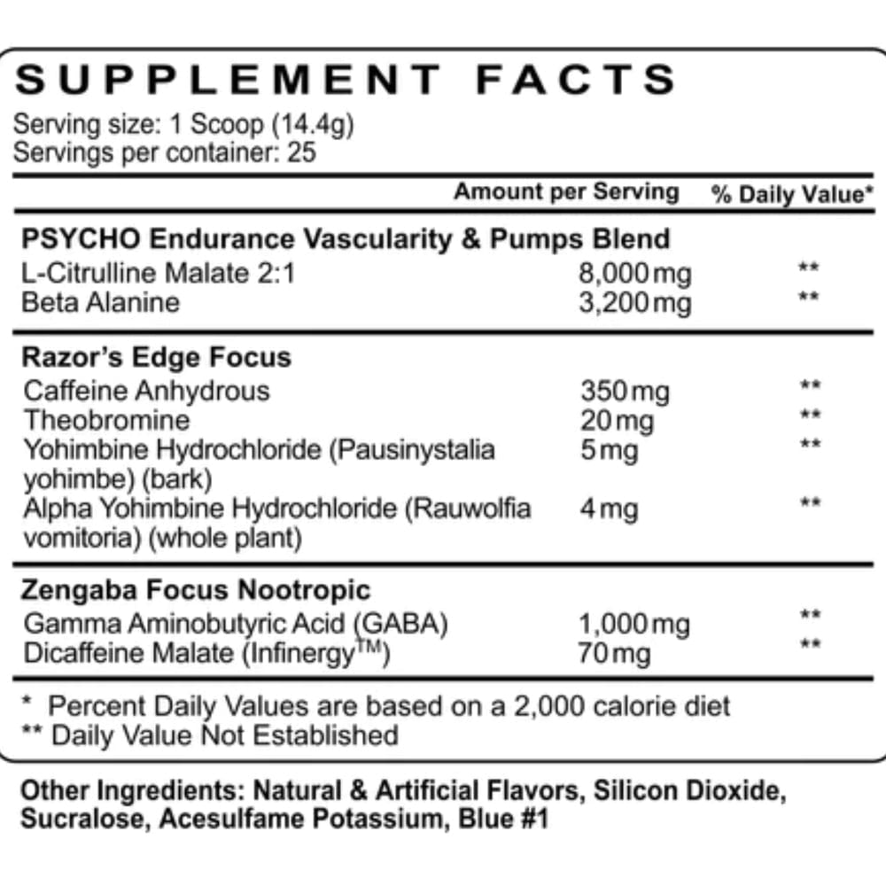Psycho Pharma Edge of Insanity (US) High Stim Pre Workout