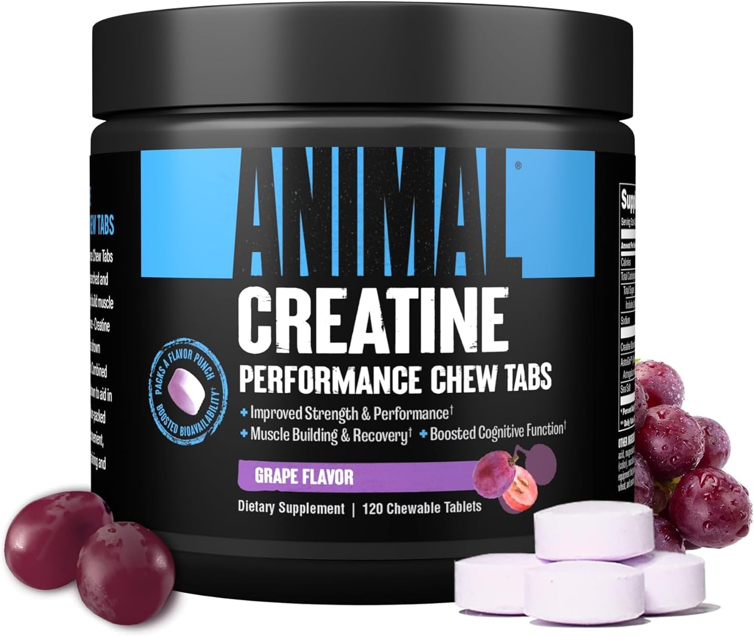 Universal Nutrition Animal Creatine Chews 120 chewable tablets / Grape Creatine Chews