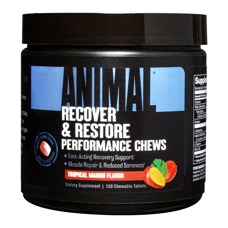 Universal Nutrition Animal Recover & Restore Performance Chews 120 chewable tabs / Tropical Mango Supplement in chews