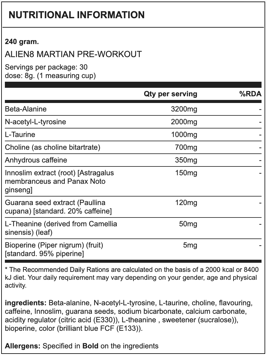 Alien8MartianStimulant Pre-WorkoutRED SUPPS