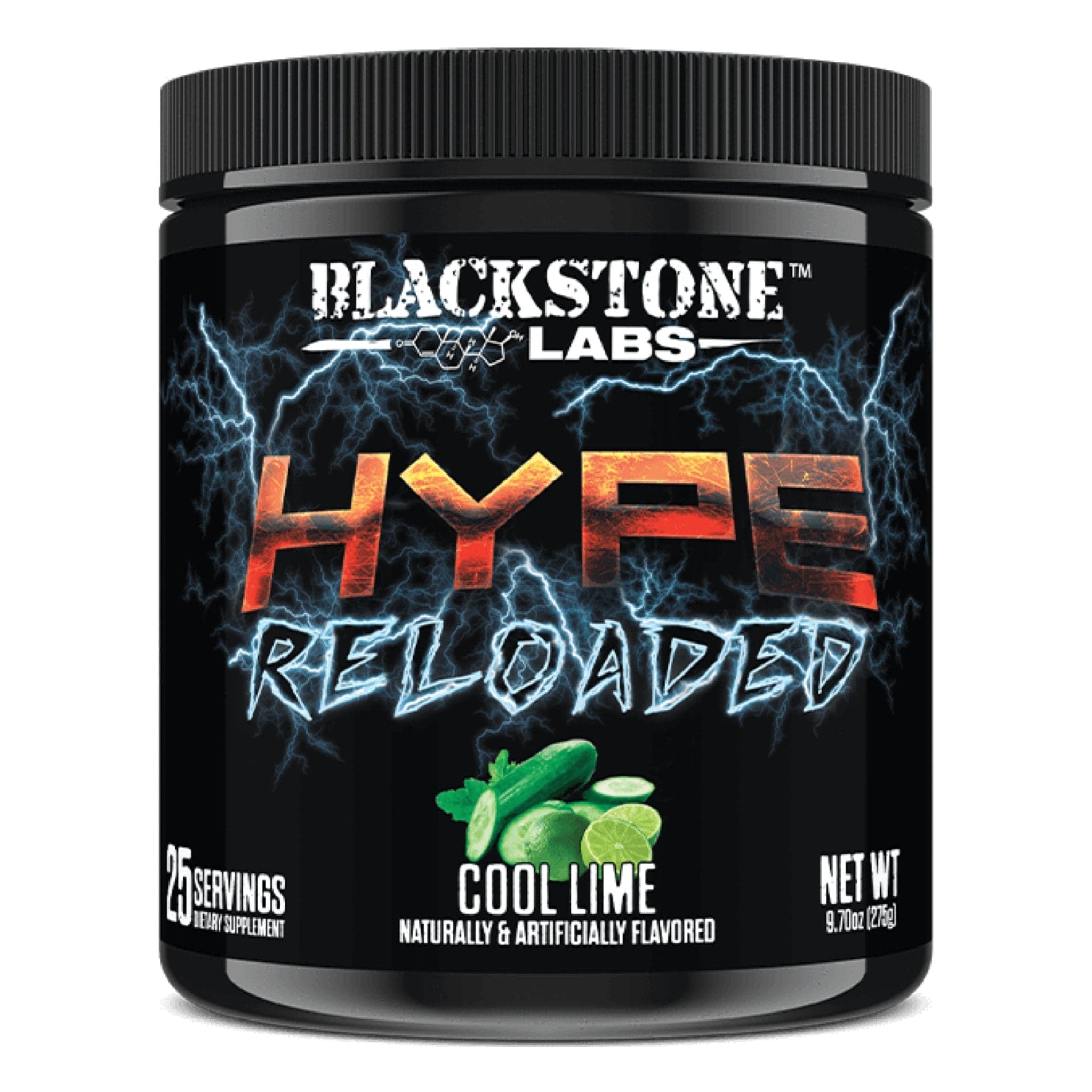 Blackstone Labs Hype Reloaded - Stim Free Pre-Workout 25 servings / Cool Lime stimulant-free pre-workout