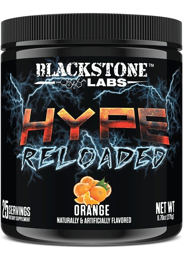 Blackstone Labs Hype Reloaded - Stim Free Pre-Workout 25 servings / Orange stimulant-free pre-workout