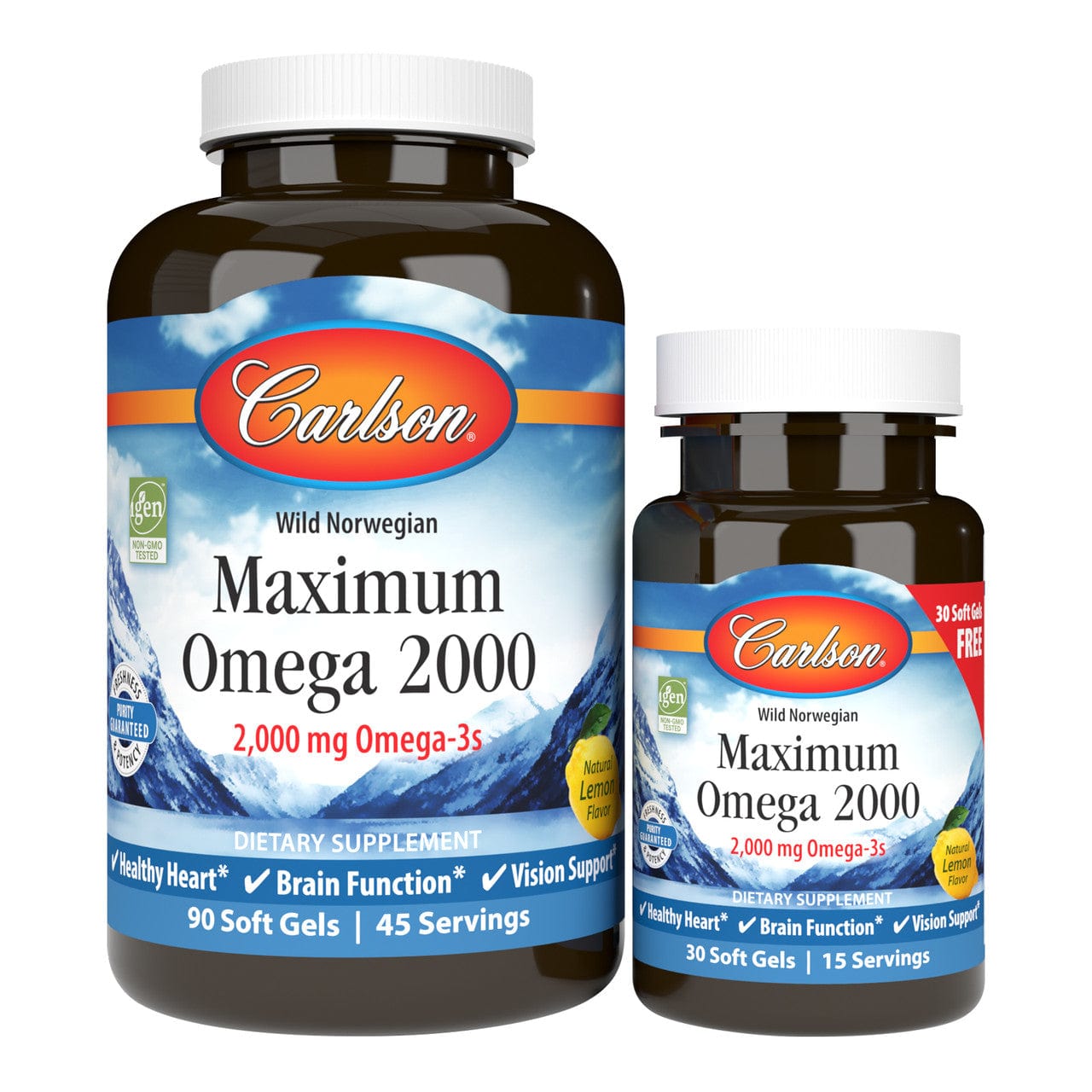 Carlson Labs Maximum Omega 2000 90 + 30 softgels Omega Fatty Acids