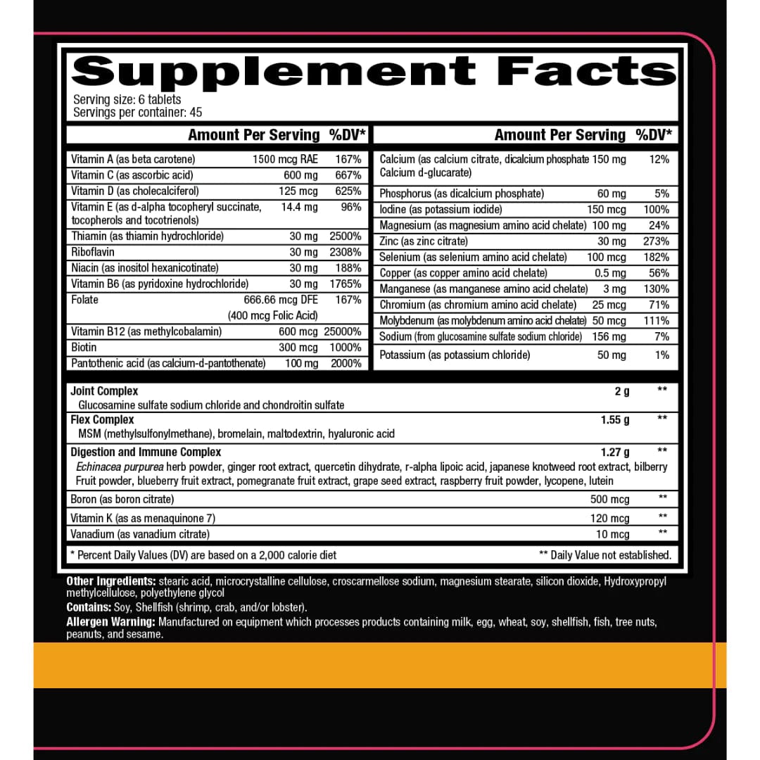 Controlled Labs Orange Triad - Vitamin & Mineral Blend With Joint Complex 270 Tablets Vitamin & Mineral Blend With Joint Complex