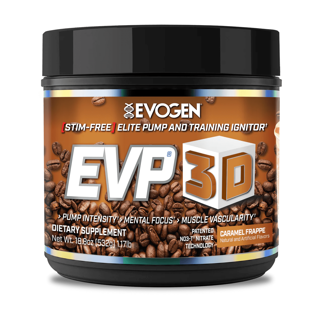 Evogen EVP-3D Non-Stim Pre-Workout 40/20 servings / Caramel Frappe Muscle Pump Formula