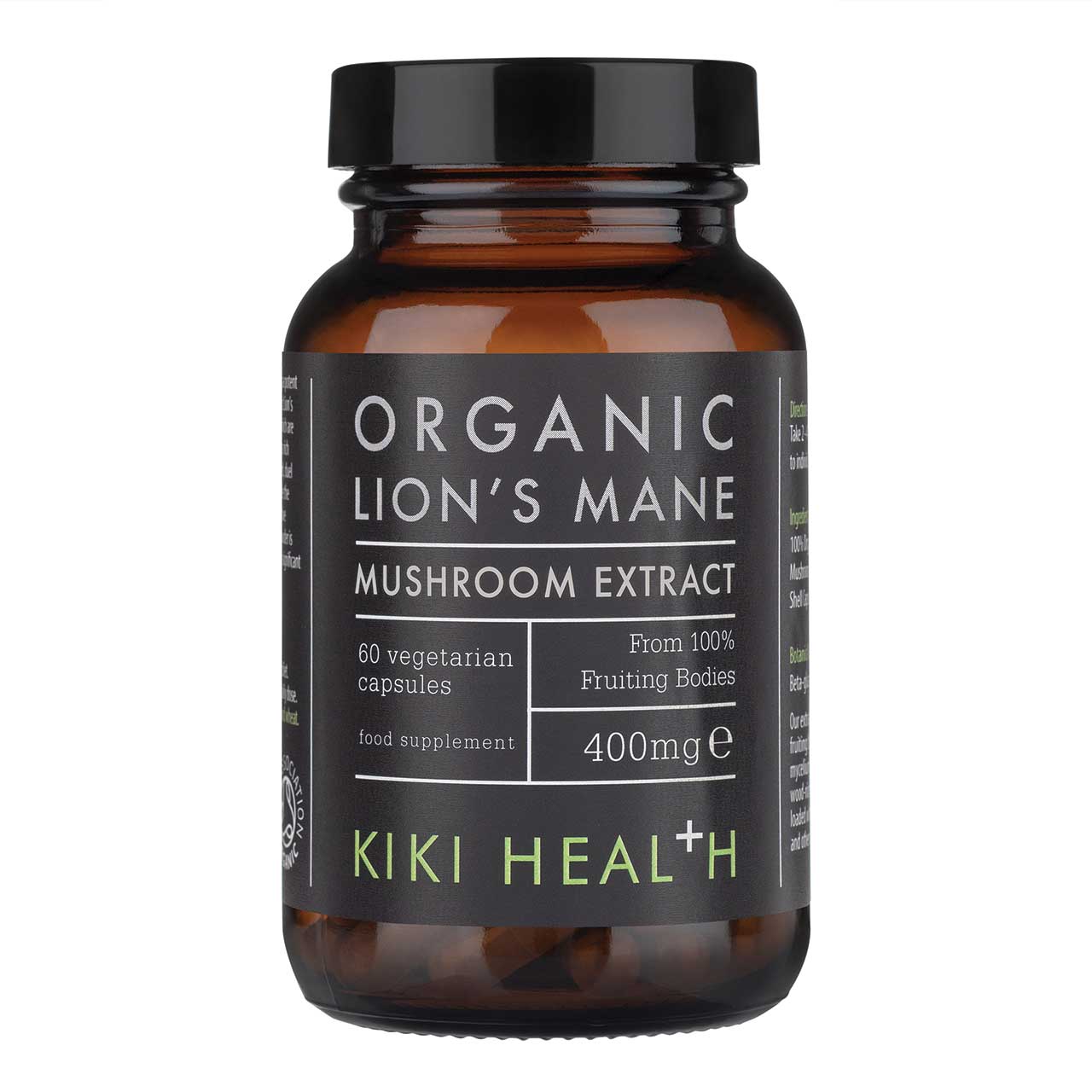 KIKI HEALTH Organic Lion's Mane Extract 60 Vcaps Mushroom Extract