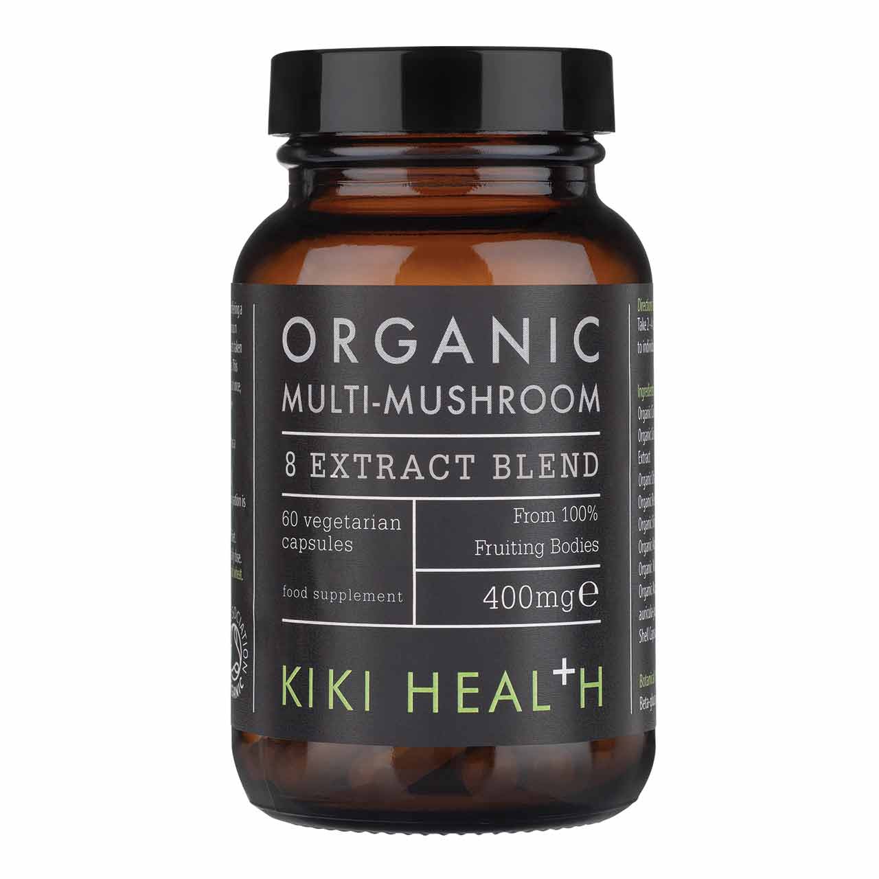 KIKI HEALTH Organic Multi-Mushroom & Extract Blend 60 Vcaps Organic Multi-Mushroom & Extract Blend