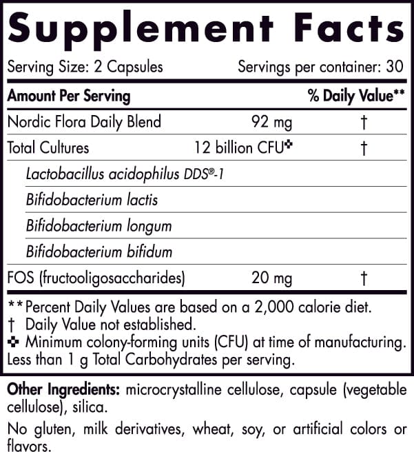 Nordic Naturals Nordic Flora Probiotic Daily 60 Capsules