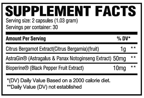 REVIVE MD Bergamot 60 Veggie Capsules Cardiovascular Support