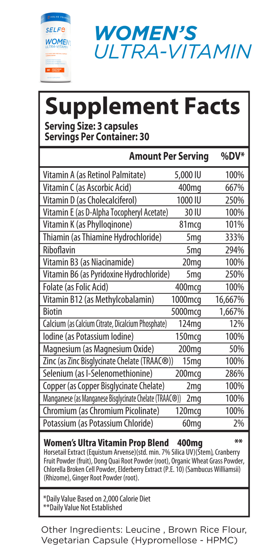 SELFe Women's Ultra-Vitamin 90 Vcaps MULTI-VITAMIN